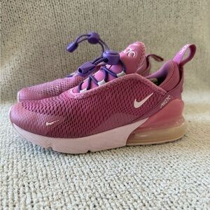 Nike Kids' Air Max 270 Girls Tennis Shoes Flamingo/Pink Foam Sz 13.5 No Tie Lace